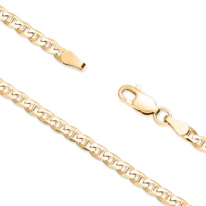 Bratara argint barbati placata cu aur galben 3 mm x 21 cm model Anchor DiAmanti TDS080-Gold-21cm-SL (Argint 925‰ 2,9 g.)